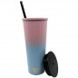 VASO BICOLOR CON TAPA 750 ML - SF SIMPLE LEN