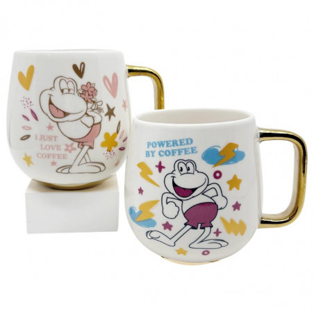 SET DE 2 TAZAS DE PORCELANA - SF POWER LOVE COFFEE