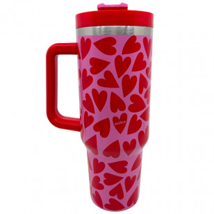 MEGA VASO TÉRMICO 1200 ML - MK GLITTER HEARTS