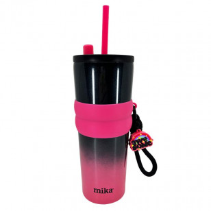 VASO CON CHARMS 720 ML - MK PINK STEEL