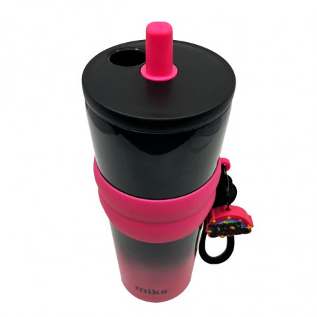 VASO CON CHARMS 720 ML - MK PINK STEEL